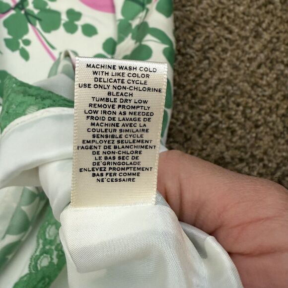 Anthropology Moulinette Soeurs Women's Silk Green Pink Floral Print Dress Sze 4 - Picture 10 of 11